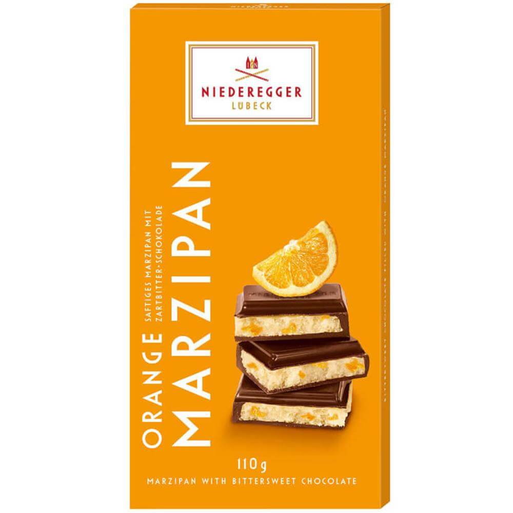 Niederegger Dark Chocolate bar filled with Orange Marzipan 100g